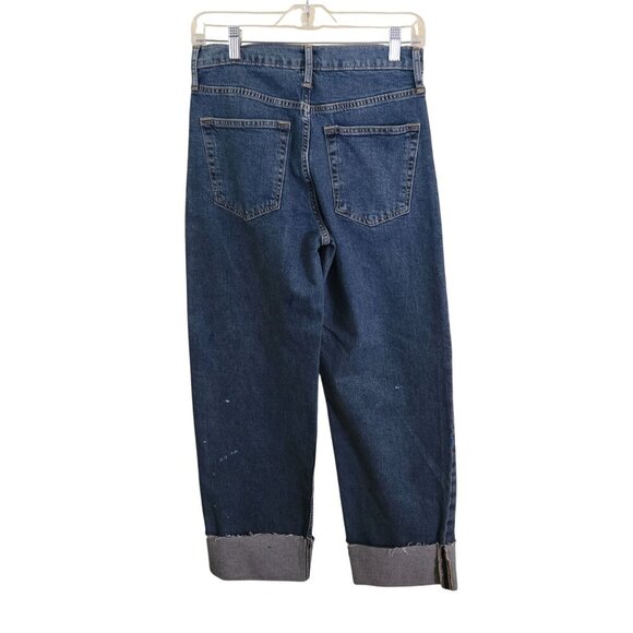 GAP 90s Loose Mid Rise 2024 Hand Painted Cuff Straight Leg Jeans Size 24/00 - Picture 2 of 6